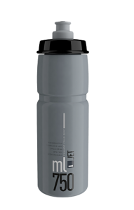 ELITE BIDON JET GREY BLACK LOGO 750ML EL0190745